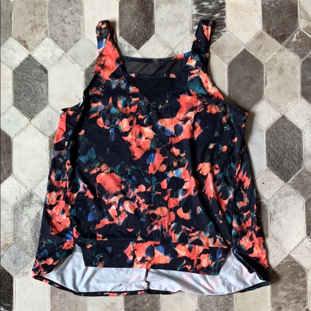 Joy Lab Floral Tank with Mesh Detailing